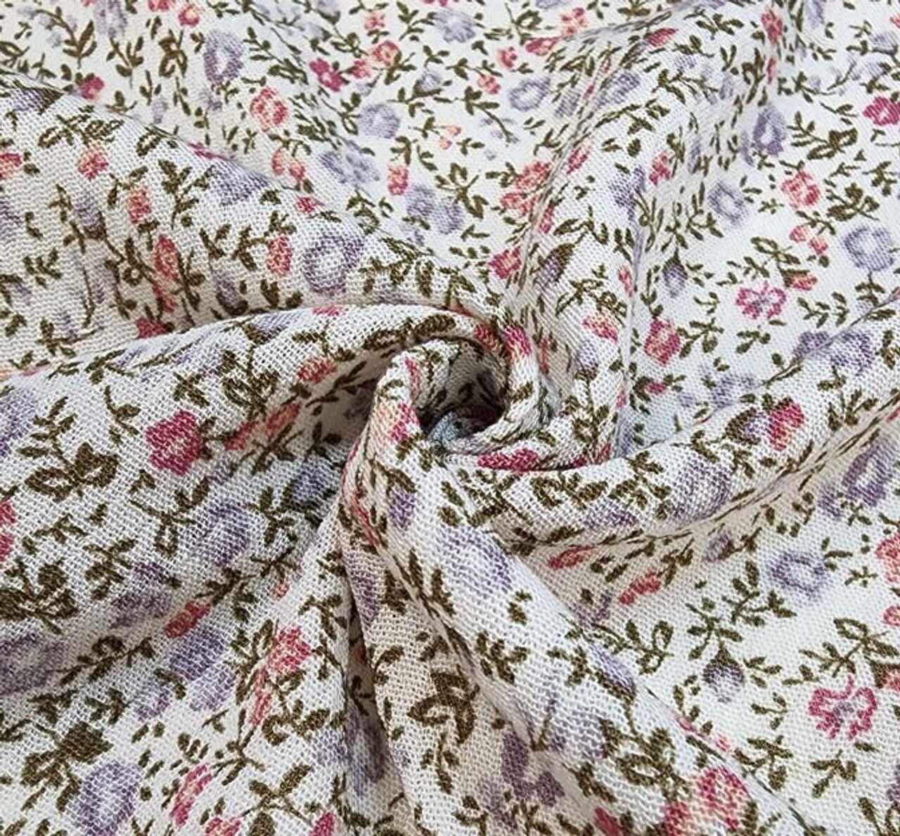 1 Yard Rayon Crinkle Lilac Marble Fabric for Dresses Blouses Skirts 50/52" Width